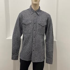 Coldsmoke  Men's  Flanel Long Sleeve  Button Up Shirt Blue/White XL